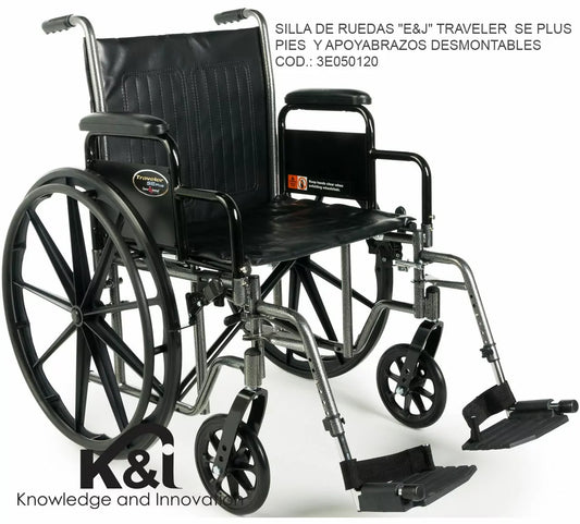 Silla de Rueda Traveler SE 18" Apoyabrazos y Pies Desmontables, Everest And Jennings